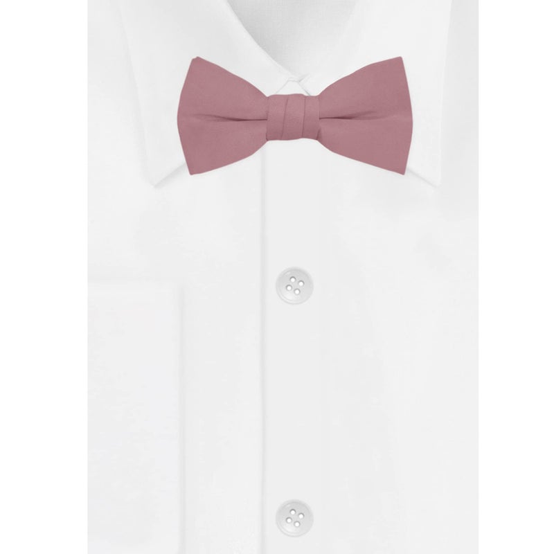 Jacob Alexander Boy's Kids Pretied Banded Adjustable Solid Color Bowtie - Dusty Rose - Image 2